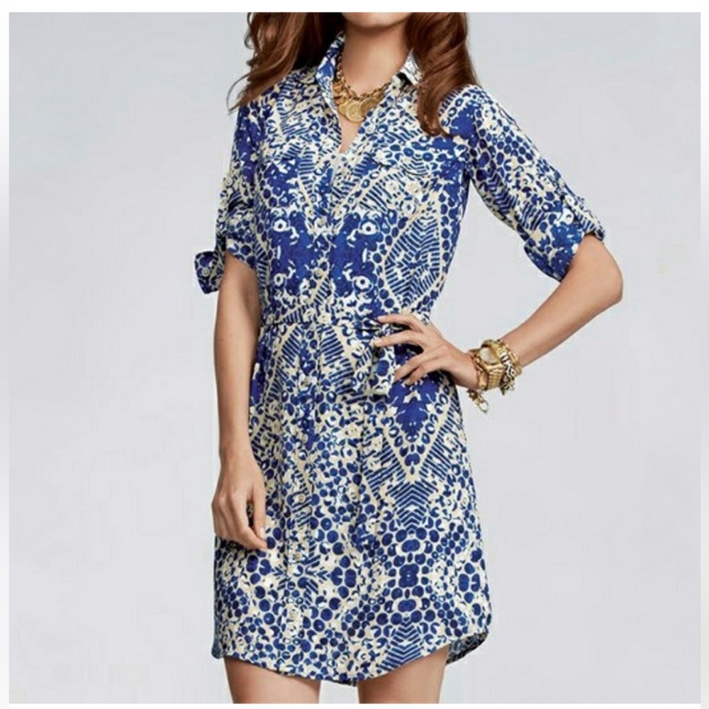 Cabi Blue Button Down Dress size Small